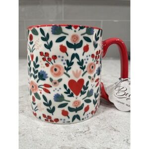 BELLA HEART BRANCH Red & White By 10 Strawberry Street Mug Gift Hearts Branches